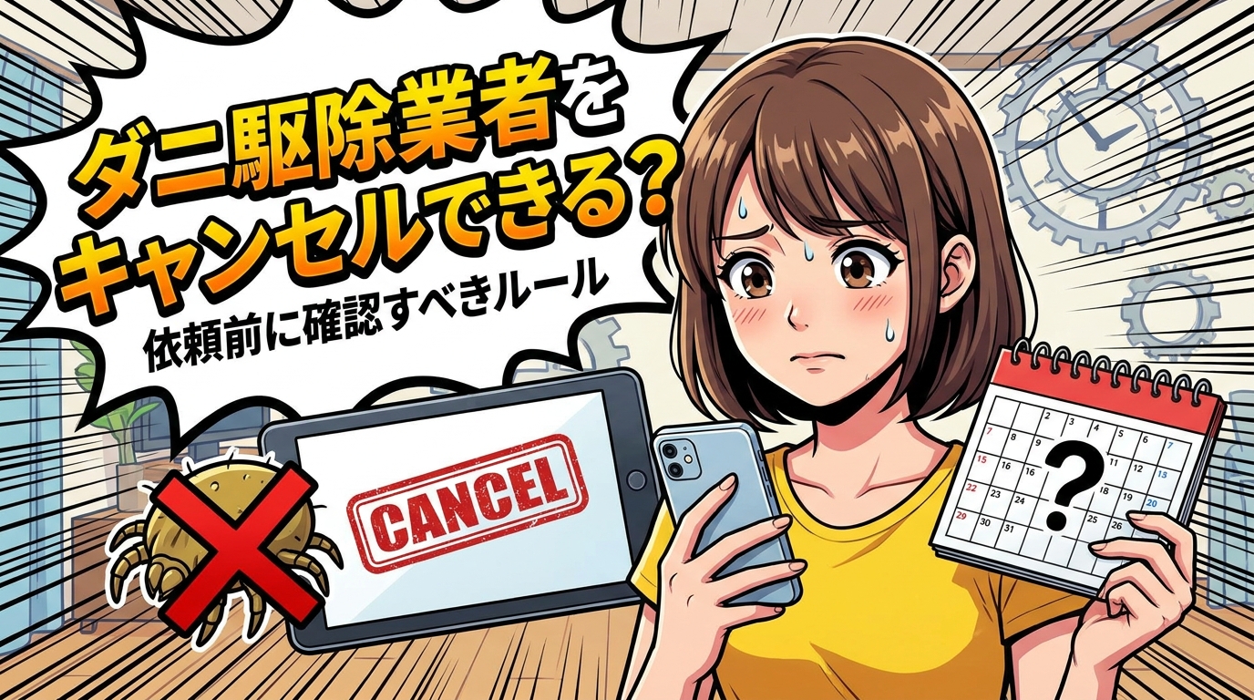 ダニ駆除業者をキャンセルできる？依頼前に確認すべきルール